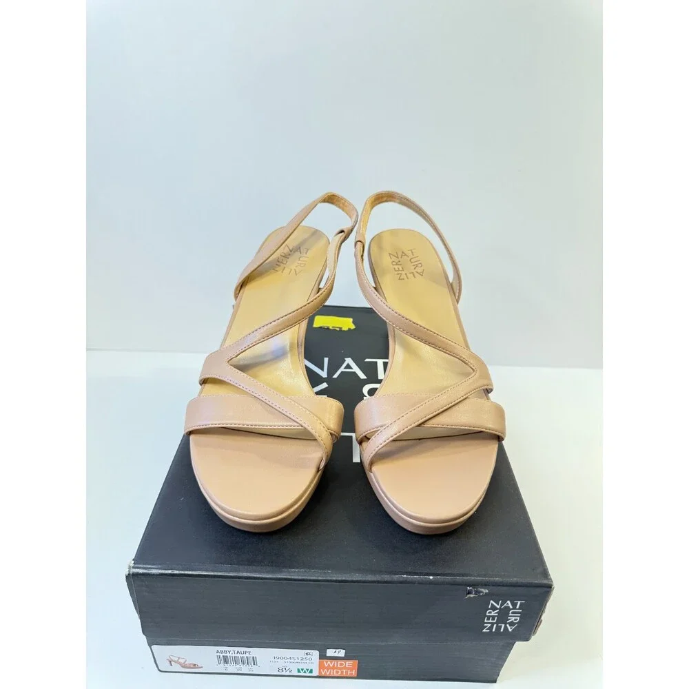 Naturalizer Women's Abby Heeled Sandal Taupe Smooth 8.5 W